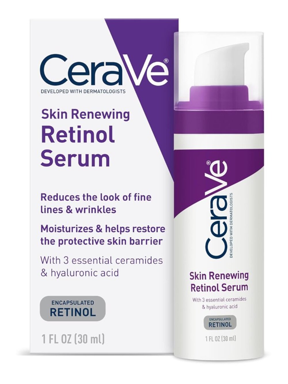 CeraVe Anti Aging Retinol Serum For Face, Encapsulated Retinol W/Hyaluronic 1 FL